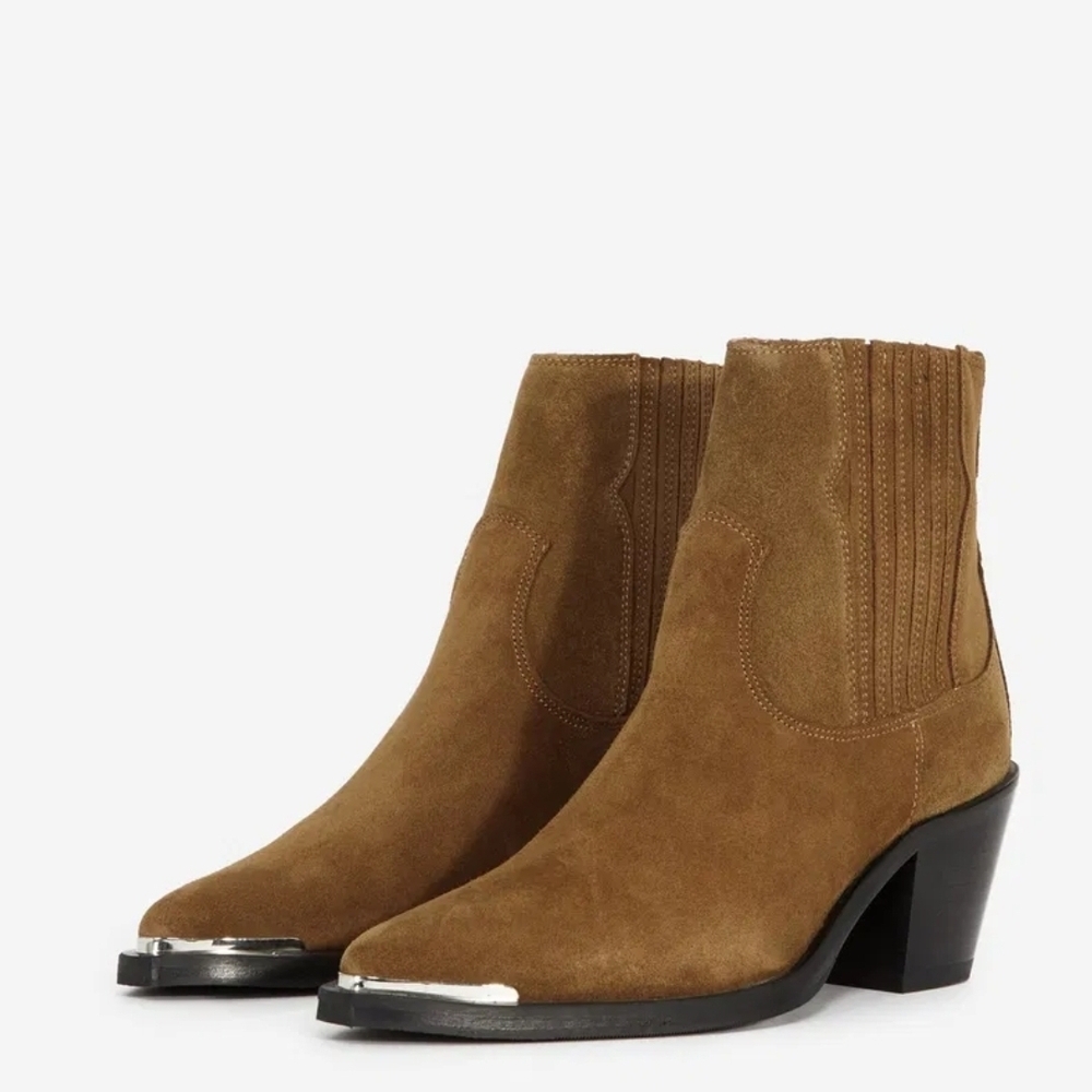 The Kooples Tan Suede Ankle Boots